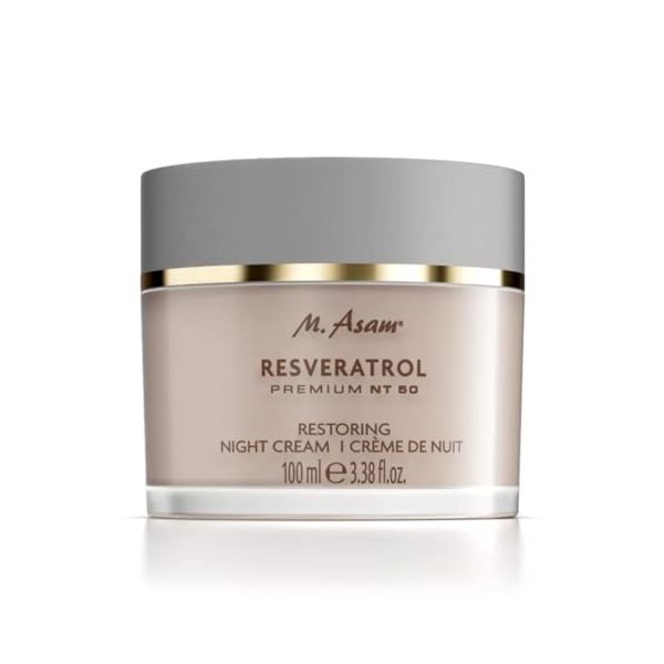 M. Asam RESVERATROL PREMIUM NT50 Crème de nuit régénérante XXL 100 ml - Effet instantané en une nuit, peau reposée, lissée