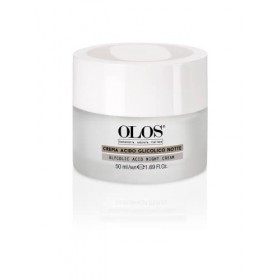 Olos Glycolic Acid Night Cream, 1.7 oz - Intensive Night Cream with Shea Butter - Revitalizing and Renewing Skin - Deep Exfol