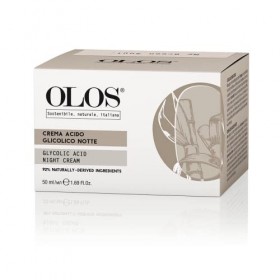 Olos Glycolic Acid Night Cream, 1.7 oz - Intensive Night Cream with Shea Butter - Revitalizing and Renewing Skin - Deep Exfol