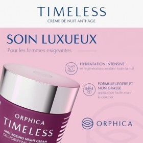 Orphica Timeless Crème de nuit anti-âge 50 ml - Soin de nuit régénérant pour femme - Soin hydratant du visage - Crème rafferm
