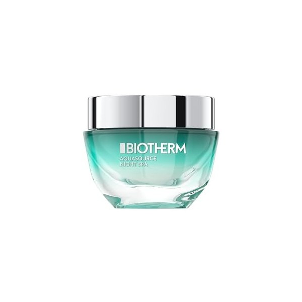 Biotherm, Aquasource Night Spa, Soin de Nuit Triple Effet, Réhydrate, Lisse & Apaise, Enrichie en Biotech Plankton, Tous Type