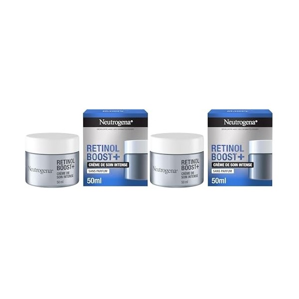Neutrogena – Crème de Nuit Anti-Âge Intense Retinol Boost+ pot de 50 ml – Soin visage au rétinol pour combattre les signes 