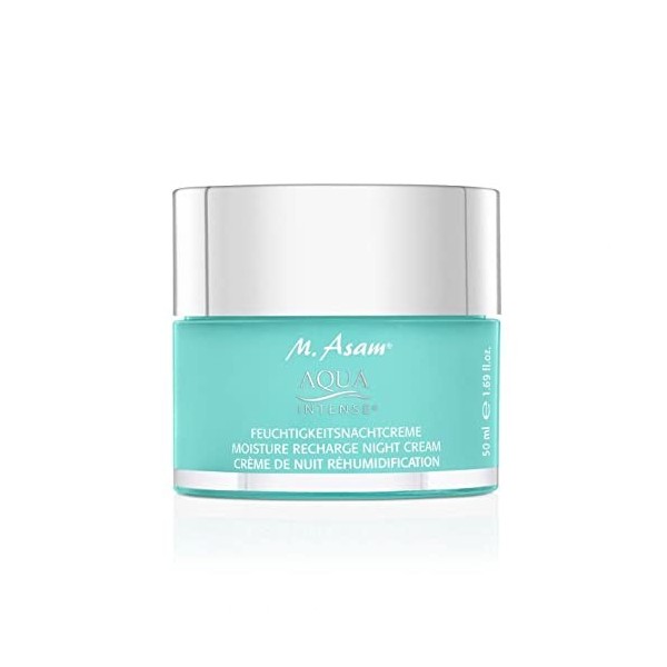 M. Asam AQUA INTENSE Crème de nuit 50ml , Crème de nuit hydratante à lacide hyaluronique, vegan