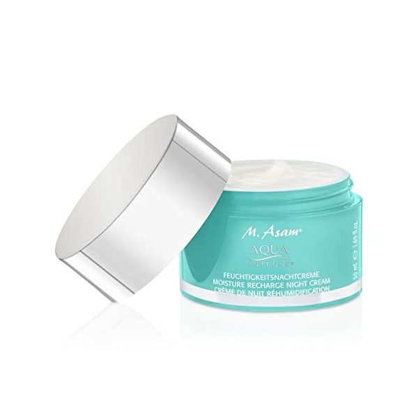 M. Asam AQUA INTENSE Crème de nuit 50ml , Crème de nuit hydratante à lacide hyaluronique, vegan