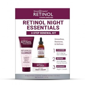 LIVAURA Rétinol Anti-Âge Nuit Essentiels – Kit de renouvellement en 3 étapes – Loriginal pour une apparence plus jeune – Lis