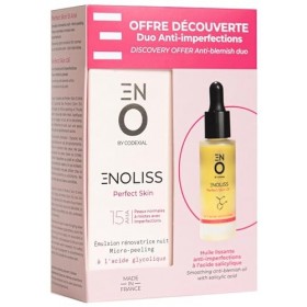Codexial Enoliss Perfect Skin 15 AHA Émulsion Rénovatrice Nuit Micro-Peeling 30 ml + Perfect Skin Oil 20 ml Crème Jour et Nuit