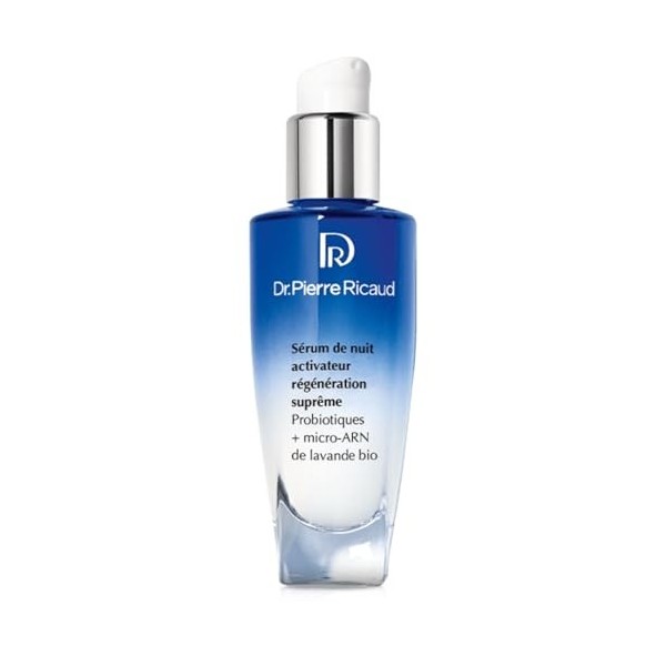 Dr Pierre Ricaud Sérum de Nuit Activateur Régénération Suprême - Sérum pour le Visage aux Probiotiques et Micro-ARN de Lavand...
