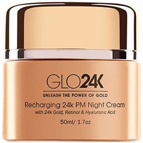 GLO24K Crème de nuit au rétinol avec de lor 24k, formule anti-âge à lacide hyaluronique