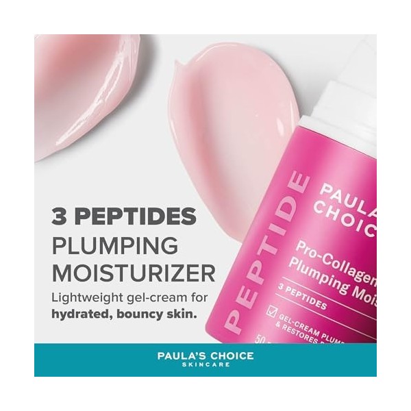 Paula’s Choice Crème Hydratante Repulpante Peptides Pro-Collagène - Crème pour le Visage - Lisse et Hydrate - Repulpe et Rédu...