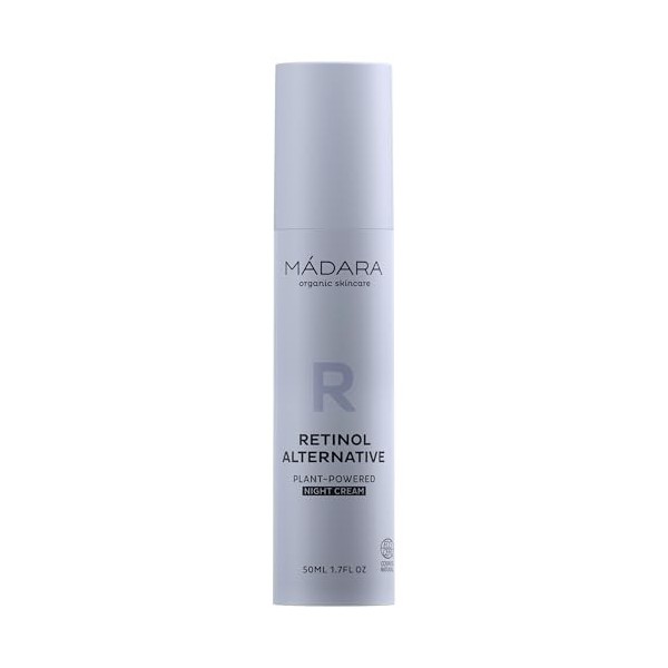 MÁDARA Rétinol Alternative Crème de nuit végétale 50 ml – Crème hydratante anti-âge profonde avec Bidens Pilosa & eau de boul