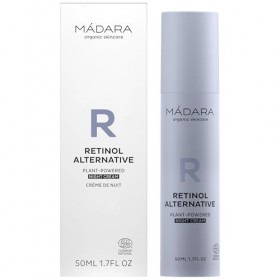 MÁDARA Rétinol Alternative Crème de nuit végétale 50 ml – Crème hydratante anti-âge profonde avec Bidens Pilosa & eau de boul