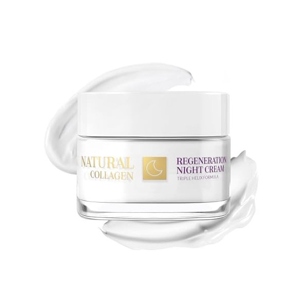 REVOUS - Crème de nuit au collagène et au beurre de karité - Soin de nuit régénérant avec vitamines A et E et extrait de fens