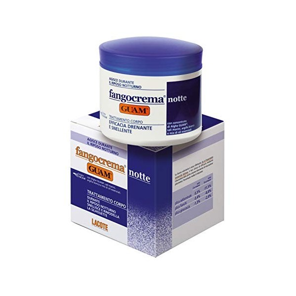 Boues dalgues GUAM Nuit Guam - Nuit de la Fangocrema Minceur et Remodèle la Silhouette Pendant le Repos de Nuit - 500 gramme