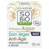 Crème Soin Anti-Âge Légère Nuit Précieux Argan Bio SOBIO ETIC - Le pot de 50 mL Lot De 2 - Par Lot