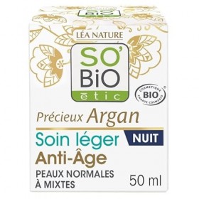 SO BIO Soin Légèreté Nuit Anti-Âge 50 ml, votre allié naturel pour une peau jeune et revitalisée- Lot De 2