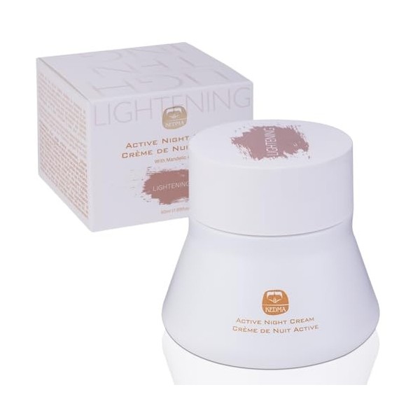 Kedma - Crème de Nuit Active - Crème de Nuit Éclaircissante au Glycolique et Acide Mandélique - Pour Teint Uniforme et Renouv