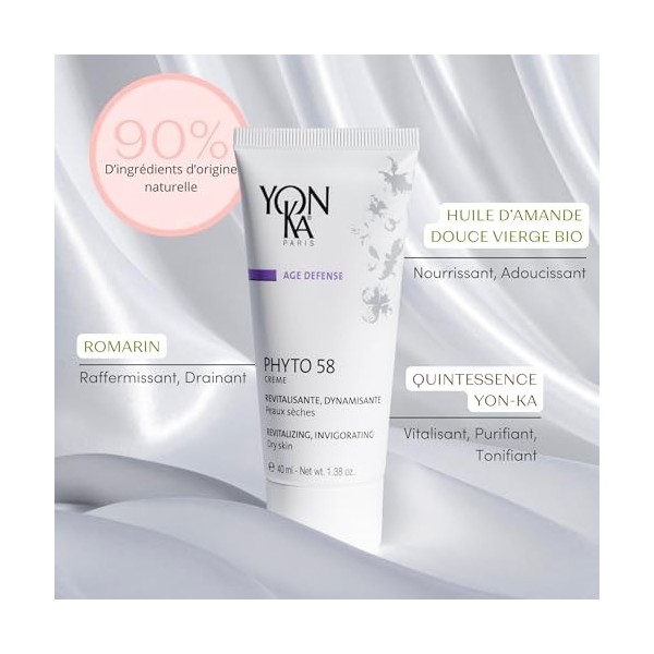 Yon-Ka Phyto 58 Crème Nuit Réparatrice pour Peaux Sèches 50ml - Purifie, Régénère et Illumine les Peaux Fatiguées - Efficacit