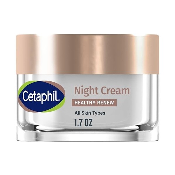 Cetaphil Healthy Renew Crème de nuit raffermissante pour le visage avec peptides, alternative au rétinol pour peaux sensibles