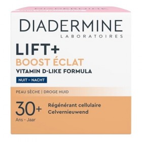 DIADERMINE – Soin Nuit Lift+ Booster Éclat pour Peaux Sèches, Formule Vitamine D-Like, 50mL - Le Lot De 2
