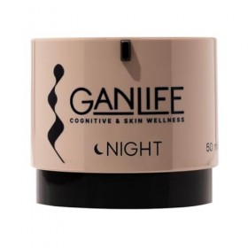 GANLIFE Crème de Nuit Anti-âge Relaxante avec Antioxydants, Crème Anti-rides avec Ylang-Ylang, Resvératrol, Zanthalene, Acide