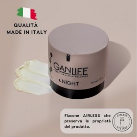 GANLIFE Crème de Nuit Anti-âge Relaxante avec Antioxydants, Crème Anti-rides avec Ylang-Ylang, Resvératrol, Zanthalene, Acide