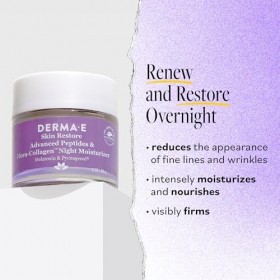 Advanced Peptides and Flora-Collagen Night Moisturizer by Derma-E for Unisex - 2 oz Moisturizer Crème Jour et Nuit
