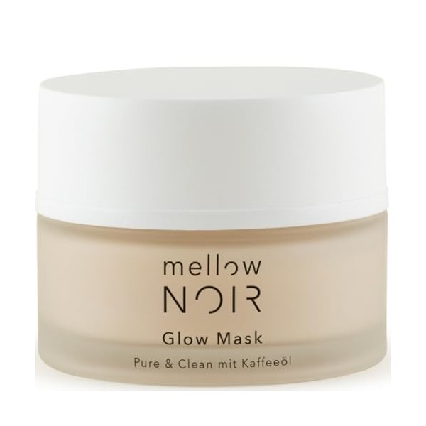 mellow NOIR Glow Mask Lot de 2 tubes de 50 ml de crème de nuit quotidienne Réduit les pores visibles et les rougeurs Pour une...