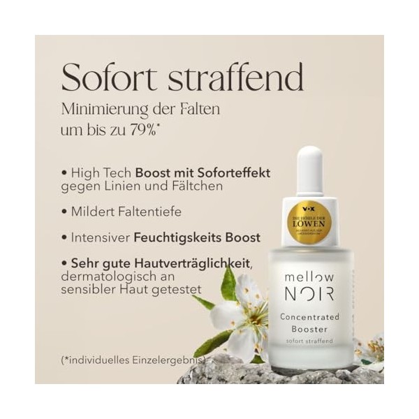 mellow NOIR Duo de soins de nuit anti-rides - Sérum hyaluronique avec crème de nuit quotidienne - Raffermissant immédiatement