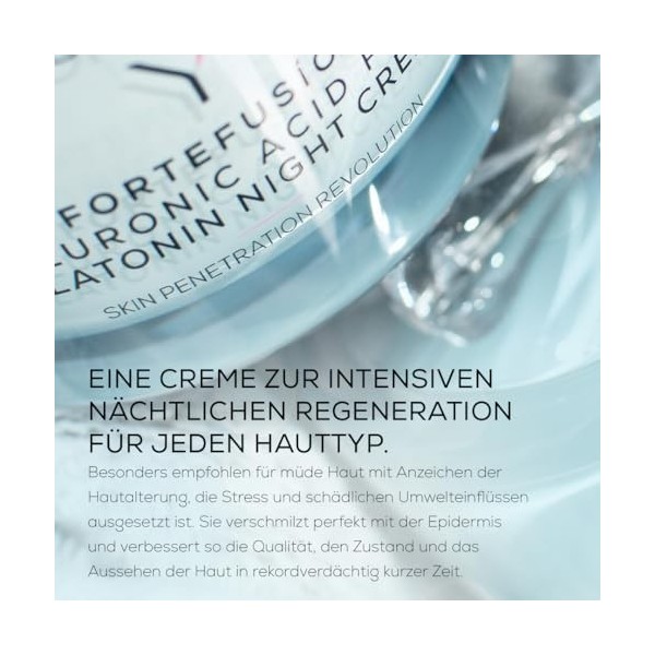 YONELLE FORTEFUSION Crème de nuit pour femme à la mélatonine et à lacide hyaluronique - Soin du visage pour tous les types d