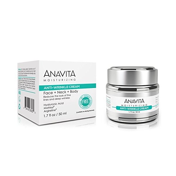 Moisturising Anti Wrinkle Cream for your face & Neck – Hyaluronic Acid + Argireline + Matrixyl – This Peptide Cream has the b