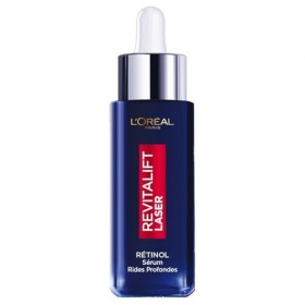 LOREAL PARIS – Sérum Nuit Anti-Âge Rétinol Pur, Lisse les Rides Profondes, Flacon 30ml Lunité