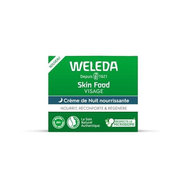 WELEDA – Crème Nuit Nourrissante Bio pour Visage Femme, Texture Riche et Apaisante Pot 40mL Lunité