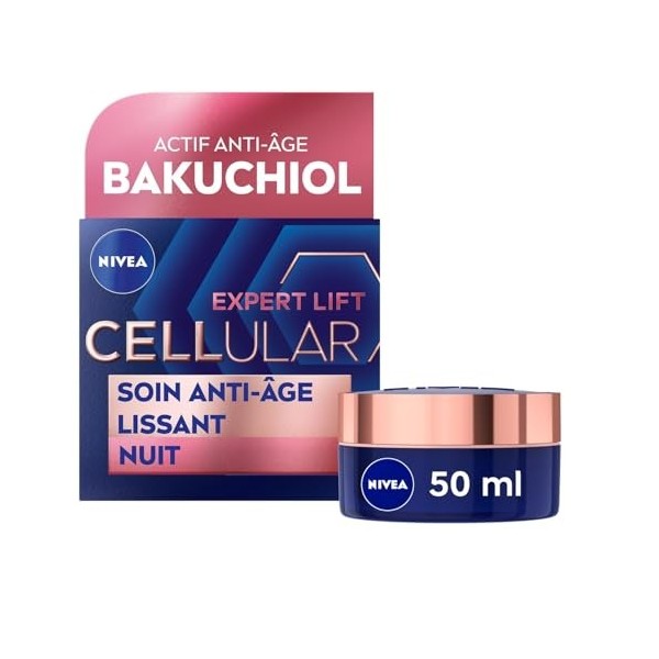 NIVEA – Soin de Nuit Hydratant pour Réveiller l’Élasticité, Texture Riche et Légère 50mL - Le Lot De 2