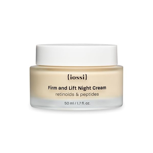  iossi Crème de nuit Firm and Lift avec rétinol et peptides – Crème Anti-Rides Forte Hydratante avec Bakuchiol et Acide Hyal