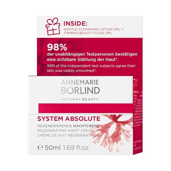 ANNEMARIE BÖRLIND System Absolute System Crème de nuit régénérante anti-âge 50 ml + échantillon de test gratuit 2 x 2 ml