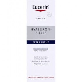 EUCERIN – Soin Nuit Hydratation Intense pour Peau Sèche, Crème Riche à l’Acide Hyaluronique 50mL - Vendu par unité