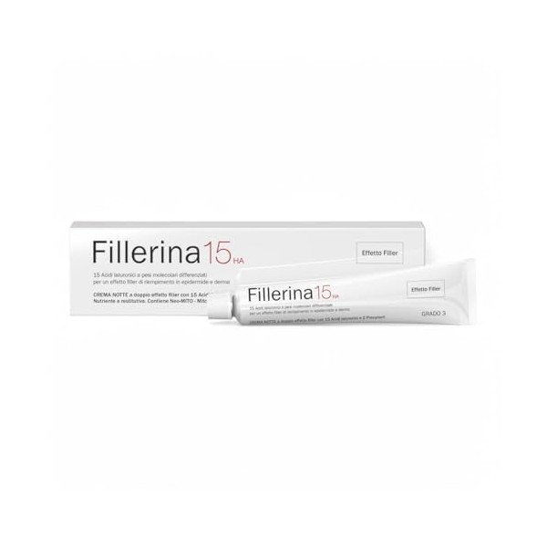 Fillerina 15HA Crème Visage Nuit Effet Combleur Immédiat et Longue Durée Anti-Rides Grade 3 50 ml