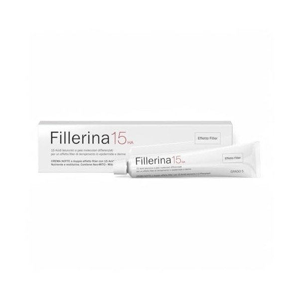 Fillerina 15HA Crème Visage Nuit Effet Combleur Immédiat et Longue Durée Anti-Rides Grade 5 50 ml