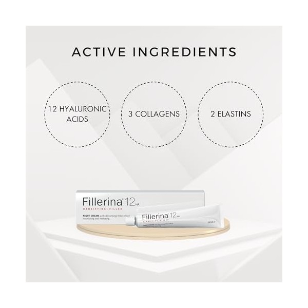 Fillerina - Crème de nuit avec 12 hyaluroniques - Grade 5