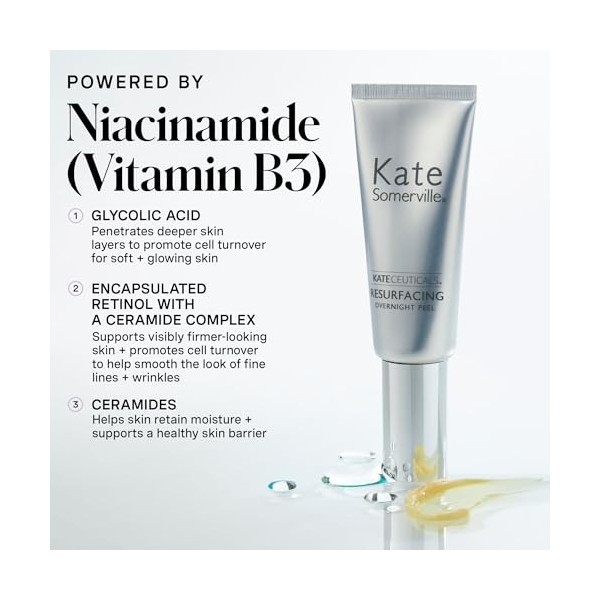 Kate Somerville KateCeuticals Resurfaçage de nuit | Peeling visage de qualité clinique | Traitement anti-âge puissant | 3,5 m