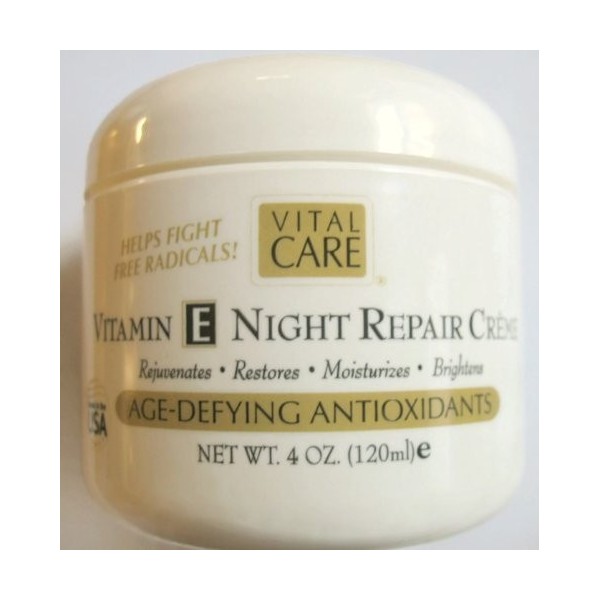 Vital Care Vitamin E Night Repair Creme Age-defying Antioxidants 4 Oz. Pack of 4 by Vital Care