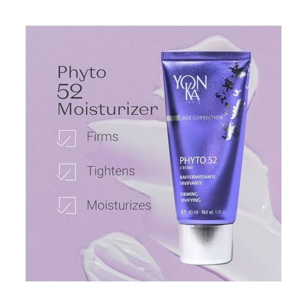 Yon-Ka Phyto52 Anti-Age Firming Night Cream 40ml - Hydrate, raffermit la peau du visage et resserre les pores - Résultats pro...
