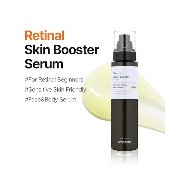 MEDITHERAPY Sérum Retinal Skin Booster, Adapté Aux Débutants, Anti-Âge, Rétinol Non Irritant Pour Le Visage Et Le Corps, Mini