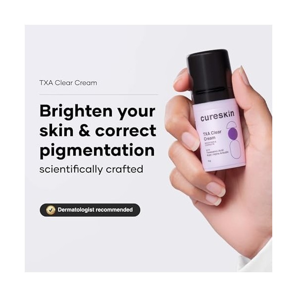 Cureskin Sérum TXA, Sérum visage à lacide tranexamique, à lacide kojique et à lalpha-arbutine pour une peau éclatante, un Cr...