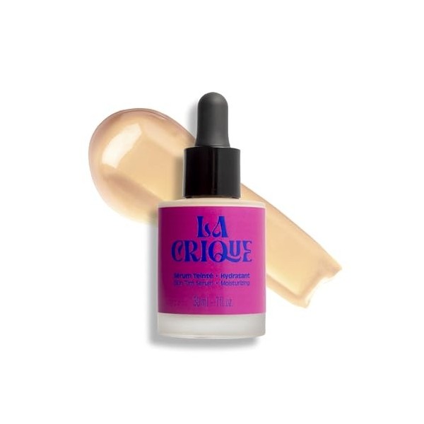 La Crique - Sérum Teinté Hydratant 30 ml - Peaux Sèches à Très Sèches - Fini Glowy Naturel - À l’Acide Hyaluronique - 99% Nat