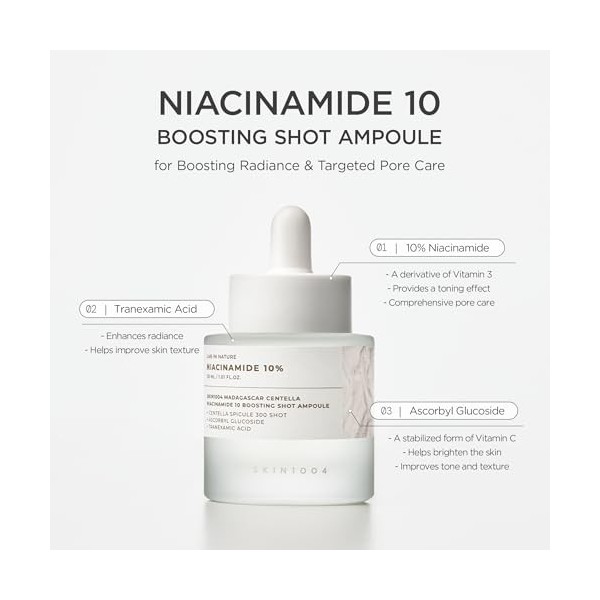SKIN1004 Madagascar Centella Niacinamide 10% Boosting Shot Bulbe, 30 ml