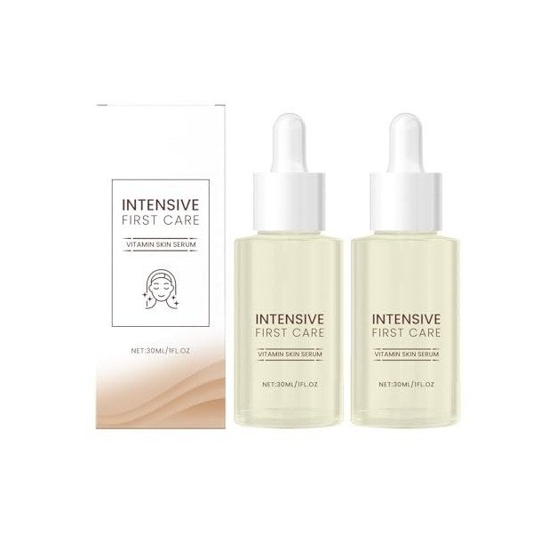 Sérum Hydratant, Sérum Visage Riche en Vitamines, Hydratation Intense Texture Légère, Soin Quotidien pour Teint Lumineux, For
