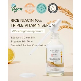 Mary&May SEOUL Edition Sérum triple vitamine à la niacine de riz 10% – Sérum éclat coréen pour un teint uniforme et un éclat 