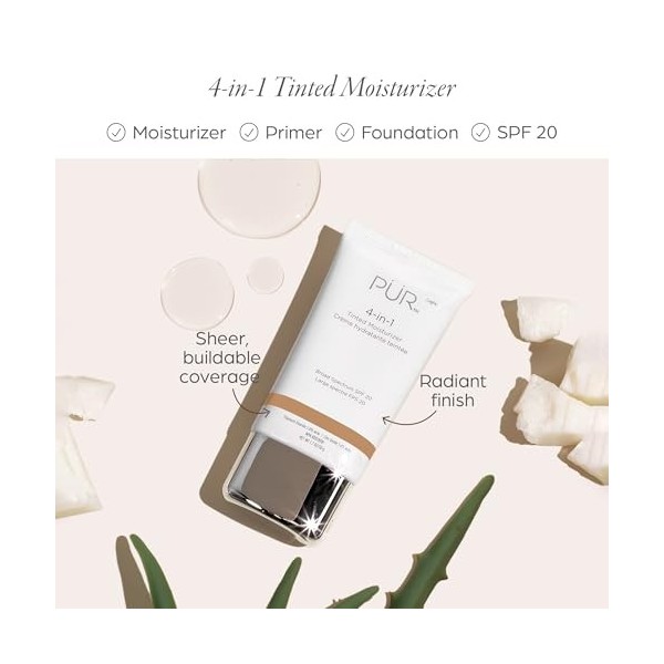 Pür - Crème hydratante teintée MN3 multi-usages à laspect naturel et protection à large spectre SPF 20-50 g