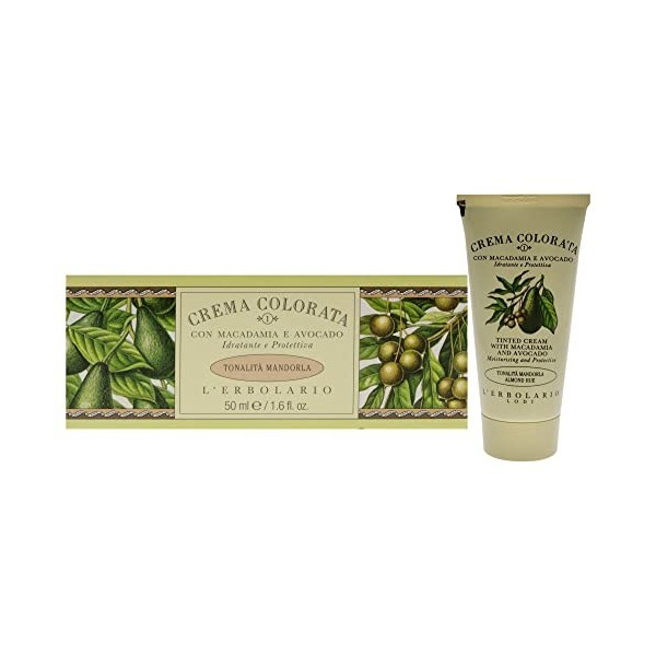 LErbolario Crème de jour teintée Macadamia et Avocat Nuancé Amande N°1 50 ml